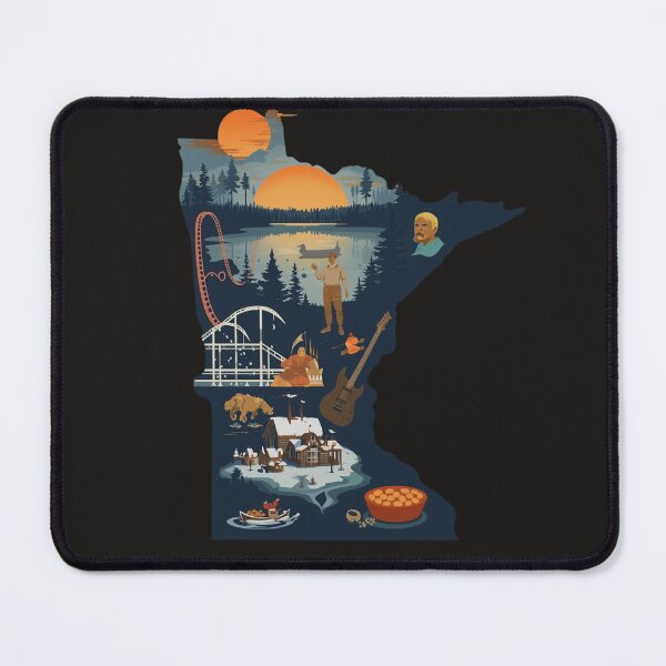 Item preview, Minnesota Icons Illustrated Map - Land of 10,000 Lakes Art Print designed and sold by TitanRN.