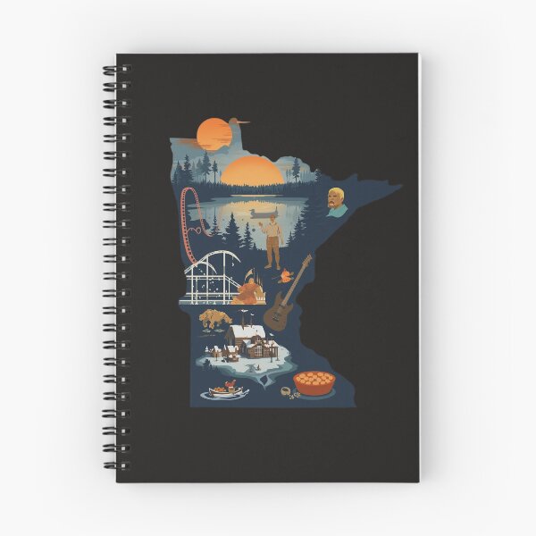 Item preview, Minnesota Icons Illustrated Map - Land of 10,000 Lakes Art Print designed and sold by TitanRN.