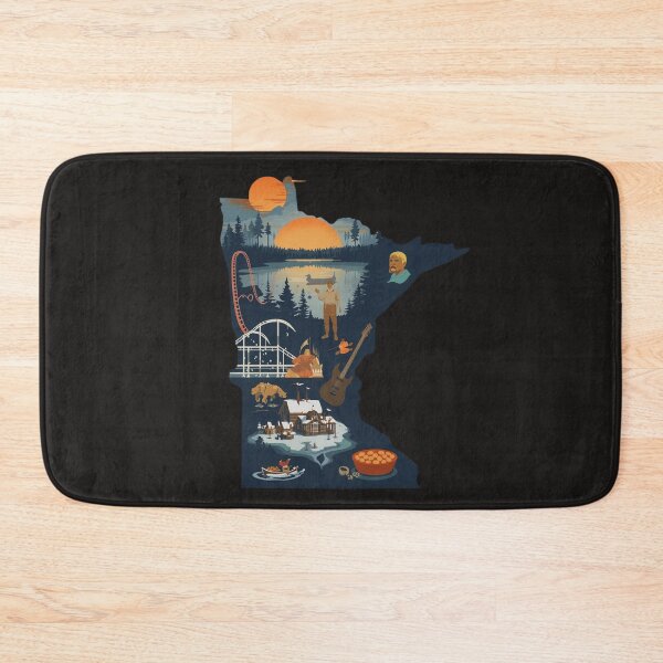 Item preview, Minnesota Icons Illustrated Map - Land of 10,000 Lakes Art Print designed and sold by TitanRN.