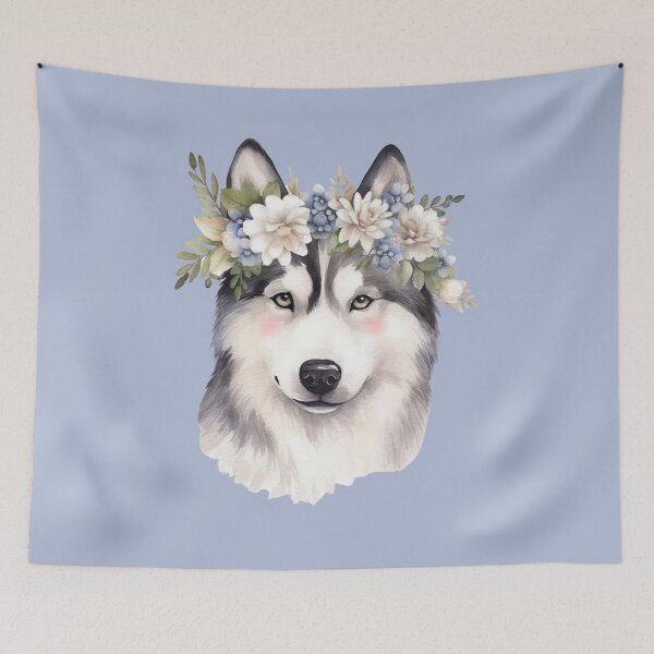 Item preview, Watercolor Floral Wolf | Cute Pastel Woodland Animal Art designed and sold by BlesstB.