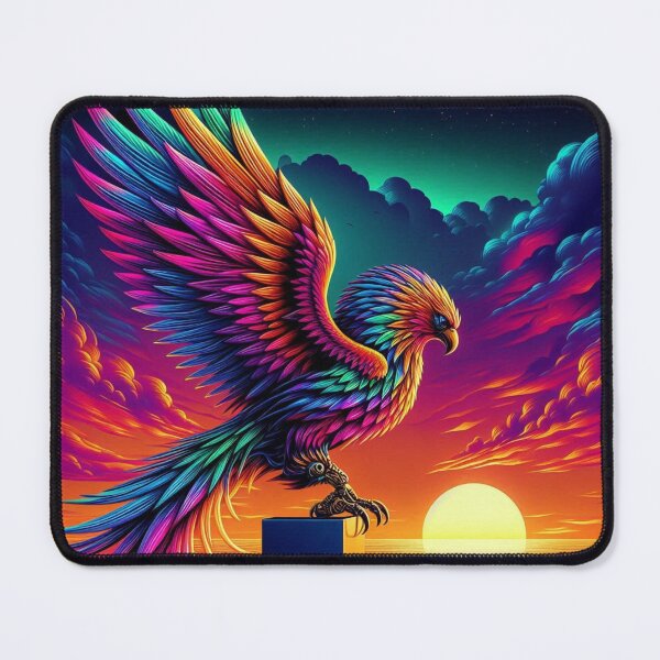 Item preview, Neon Phoenix Eagle – Vibrant Fantasy Sunset Illustration designed and sold by Dogandesighn.