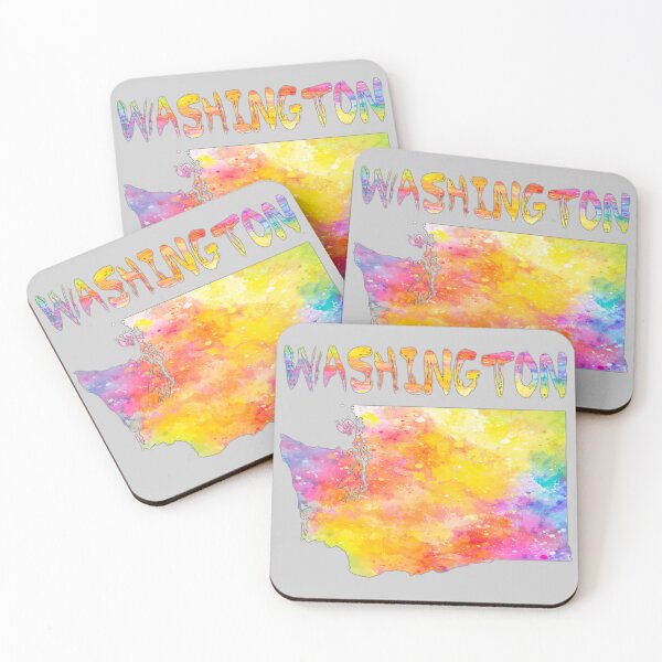 Item preview, Vibrant Watercolor Washington State Map - Colorful Artistic WA Pride designed and sold by mashmosh.