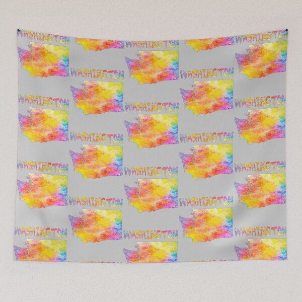 Item preview, Vibrant Watercolor Washington State Map - Colorful Artistic WA Pride designed and sold by mashmosh.
