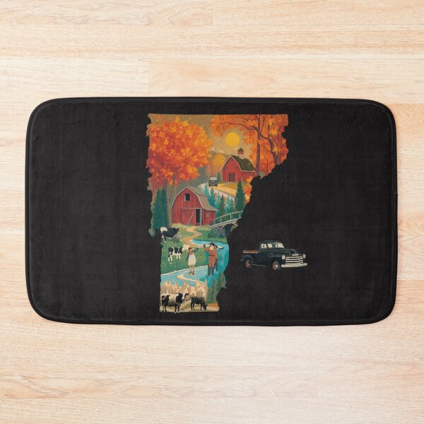 Item preview, Vermont State Silhouette Autumn Farm Scene - Red Barn, Fall Foliage, Cows & Rural Charm designed and sold by TitanRN.