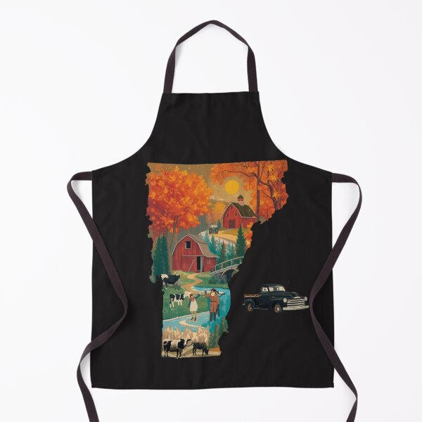 Item preview, Vermont State Silhouette Autumn Farm Scene - Red Barn, Fall Foliage, Cows & Rural Charm designed and sold by TitanRN.