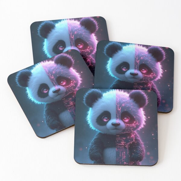 Item preview, Cute Dark Anime Panda – Half AI Cyber Aura designed and sold by OhmAuraArt.