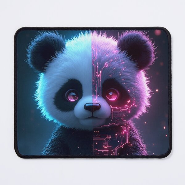 Item preview, Cute Dark Anime Panda – Half AI Cyber Aura designed and sold by OhmAuraArt.