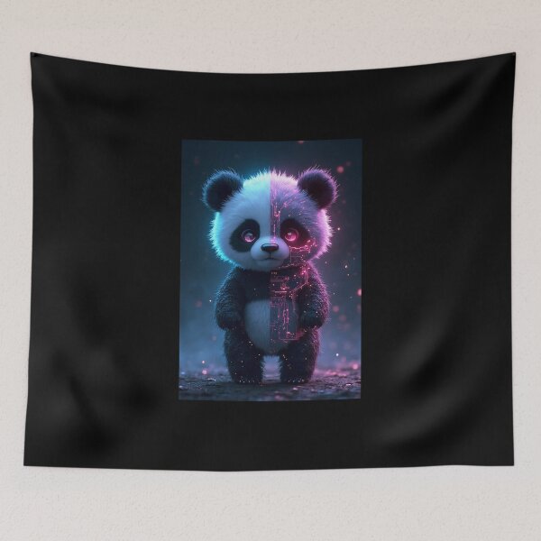 Item preview, Cute Dark Anime Panda – Half AI Cyber Aura designed and sold by OhmAuraArt.