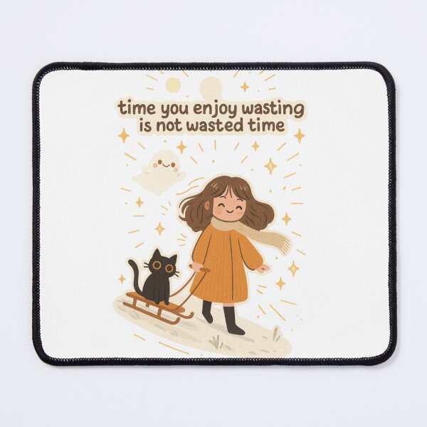 Item preview, Wholesome Winter Joy Sticker – Cute Girl, Cat & Ghost with Inspiring Quote designed and sold by Gurjeetpixelart.
