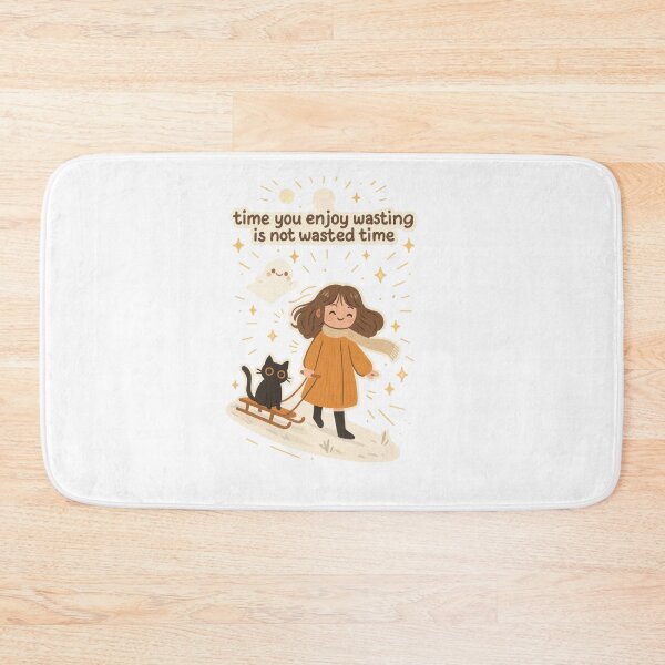 Item preview, Wholesome Winter Joy Sticker – Cute Girl, Cat & Ghost with Inspiring Quote designed and sold by Gurjeetpixelart.