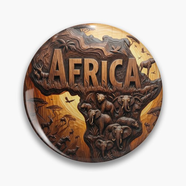 Item preview, Carved Africa Wildlife Map Golden Hour Continent Art designed and sold by SavannaStrikes.