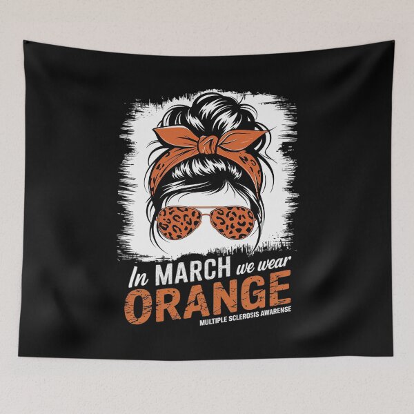 Item preview, March We Wear Orange Messy Bun Multiple Sclerosis Awarenes designed and sold by AquaKiev.