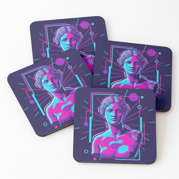 Item preview, Vaporwave Aphrodite Bust – Neon Pink Greek Goddess Statue designed and sold by PunchDrop.