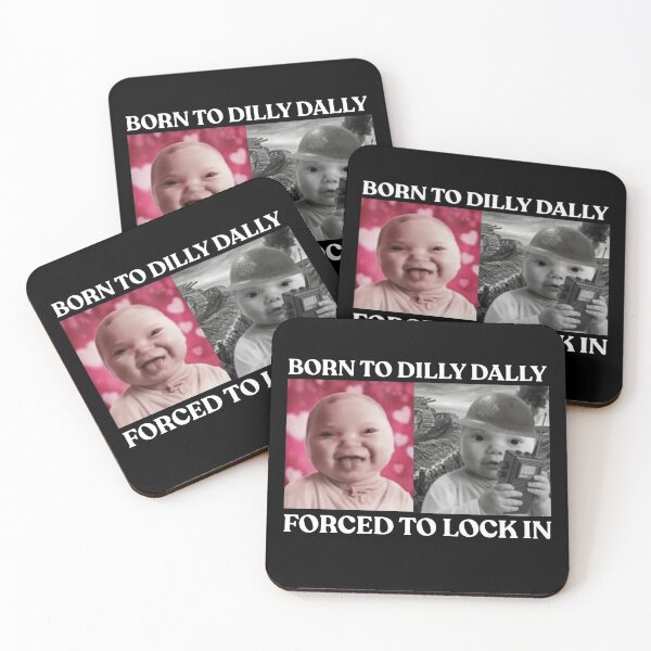 Item preview, Funny AI Baby Laugh Meme Design – Born to Dilly Dally Forced to Lock In, Viral Internet Humor designed and sold by love3617.