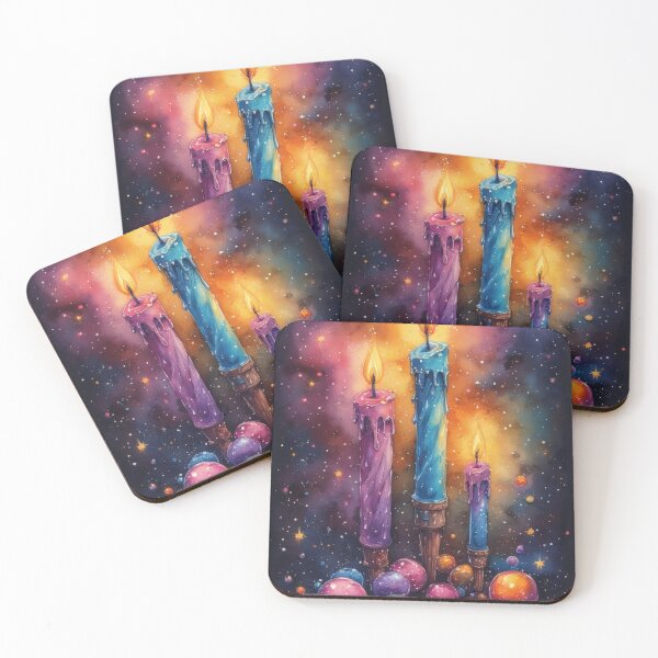 Item preview, Candles in the Cosmos: A celebratory watercolor painting designed and sold by Mianku | Für das Leben.