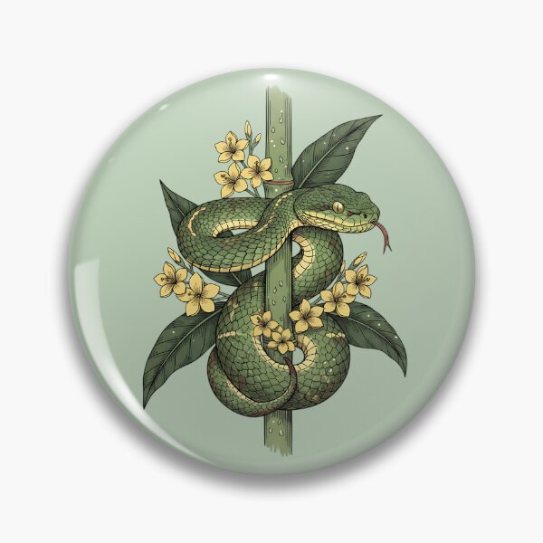 Item preview, Vintage Bamboo Pit Viper With Yellow Jungle Blossoms designed and sold by BirdsnStuff.