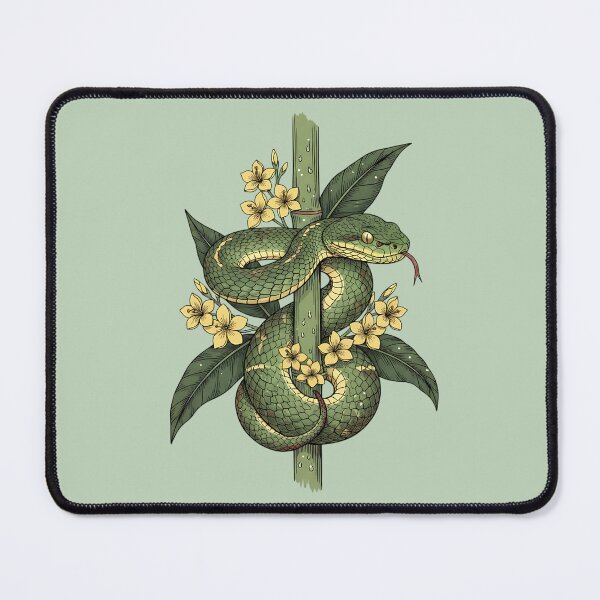 Item preview, Vintage Bamboo Pit Viper With Yellow Jungle Blossoms designed and sold by BirdsnStuff.