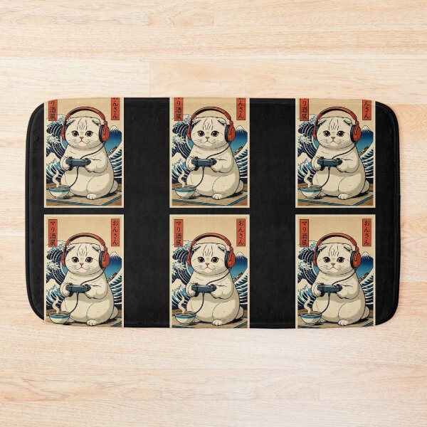 Item preview, Anime Gamer Kitty – Kawaii Cat Playing Video Games designed and sold by GrumpySableye.