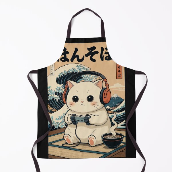Item preview, Anime Gamer Cat With Headphones – Cute Japanese Style Art designed and sold by GrumpySableye.
