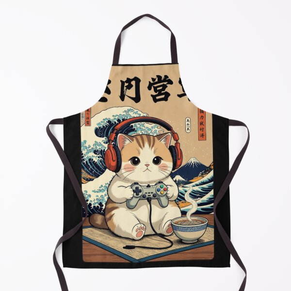 Item preview, Kawaii Gamer Cat Playing Video Games With Ramen designed and sold by GrumpySableye.
