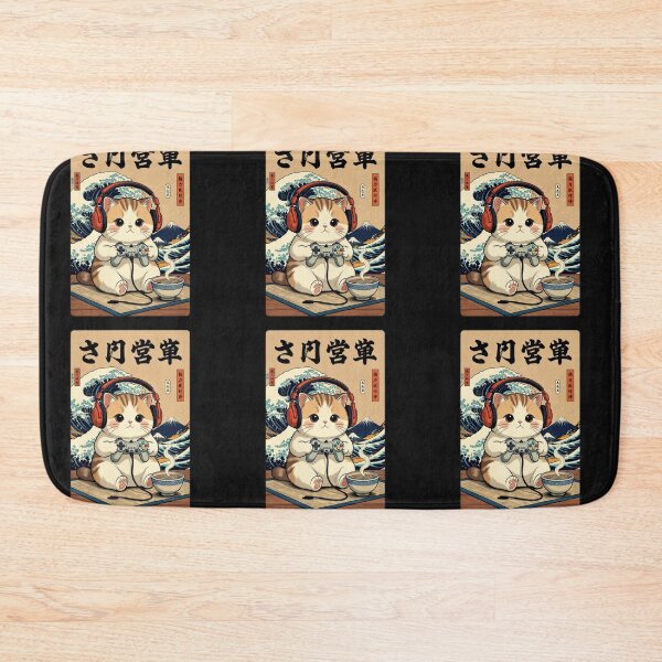 Item preview, Kawaii Gamer Cat Playing Video Games With Ramen designed and sold by GrumpySableye.