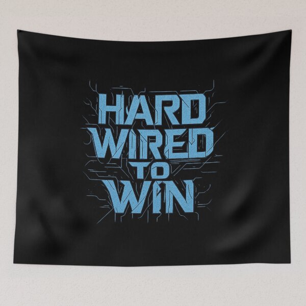 Item preview, Hard Wired to Win - Esports Techwear Typography designed and sold by MKreative Studio.