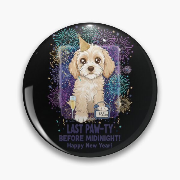 Item preview, Happy New Year Last Paw-ty Before Midnight Cockapoo Design! designed and sold by RNTStudio.
