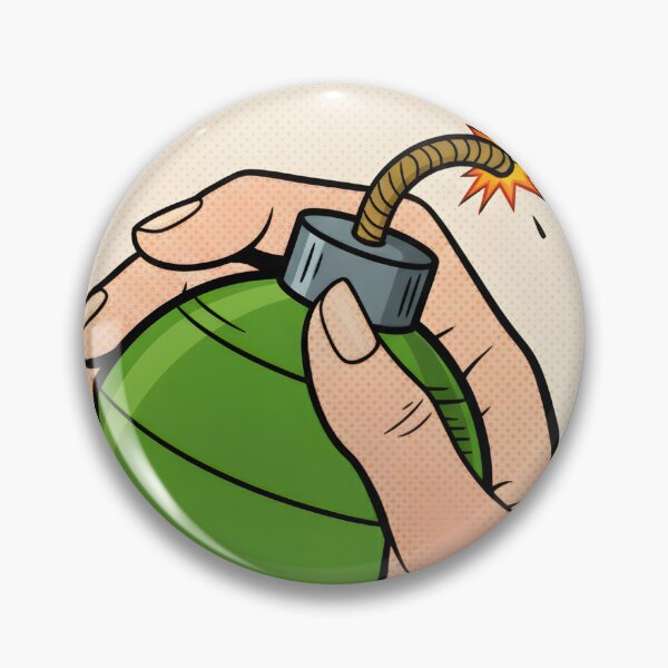 Item preview, A HAND WITH A PIXEL POP ART STYLE BOMB designed and sold by infinitearte.