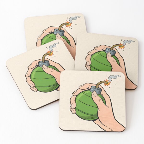 Item preview, A HAND WITH A PIXEL POP ART STYLE BOMB designed and sold by infinitearte.