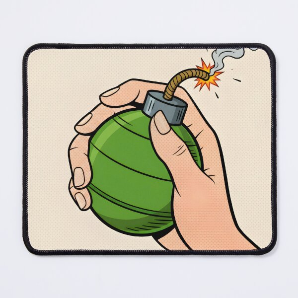 Item preview, A HAND WITH A PIXEL POP ART STYLE BOMB designed and sold by infinitearte.