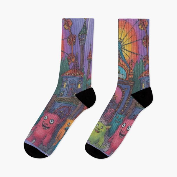 Item preview, Imaginative amusement park with colorful monsters designed and sold by Mianku | Für das Leben.