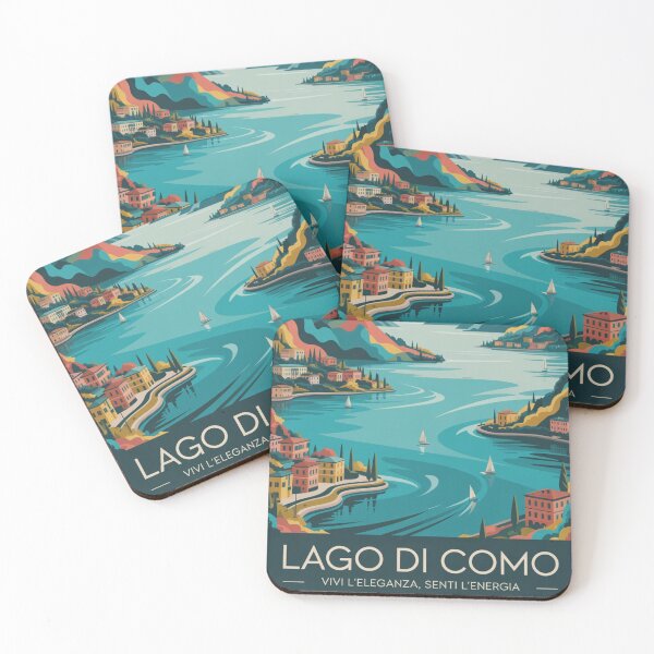 Item preview, Lago di Como Modern Colorful Travel Poster | Vibrant Italian Wall Art designed and sold by Timeless Design.