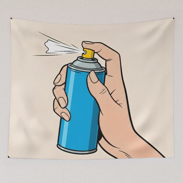 Item preview, A HAND WITH A SPRAY CAN IN PIXEL POP ART STYLE designed and sold by infinitearte.