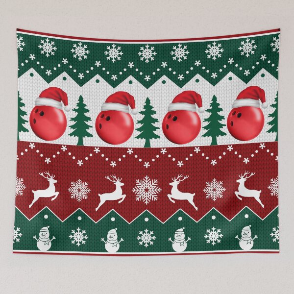 Item preview, Bowling Santa Bowling Tree Christmas and Snow Sleamless designed and sold by BeebooDesign.