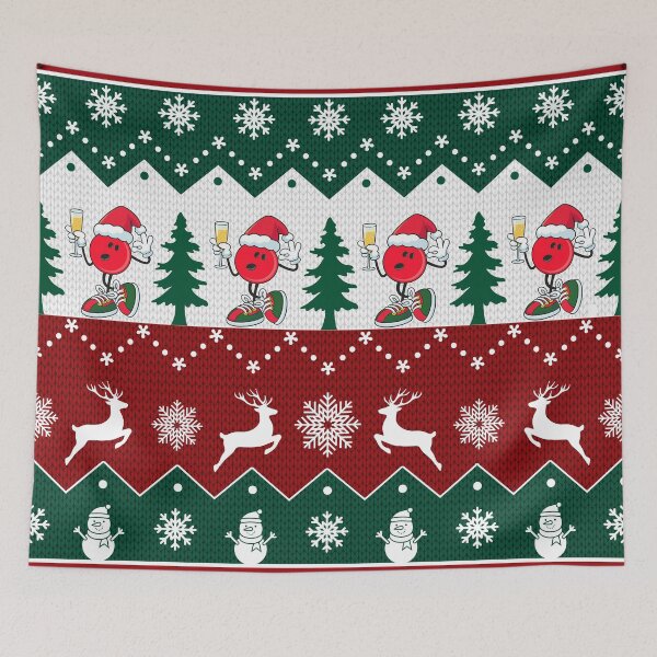 Item preview, Bowling Santa Wine Bowling Tree Christmas and Snow Sleamless designed and sold by BeebooDesign.