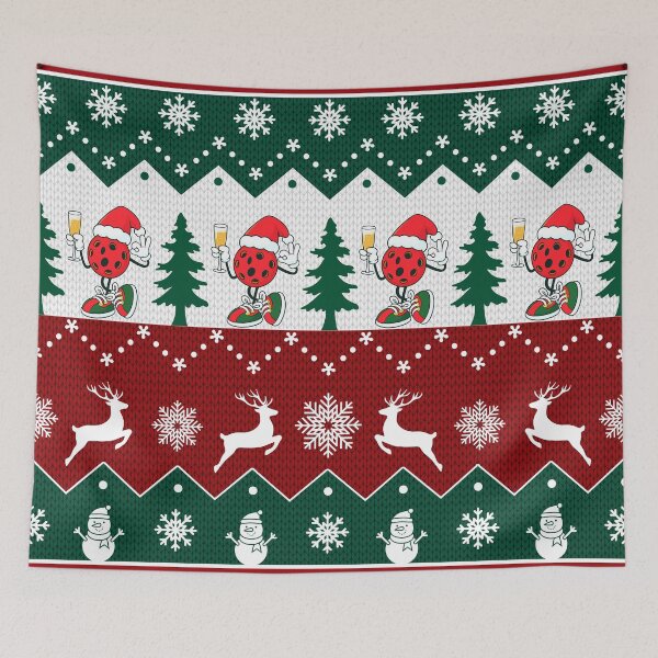 Item preview, Pickleball Santa Wine Pickleball Tree Christmas and Snow Sleamless designed and sold by BeebooDesign.