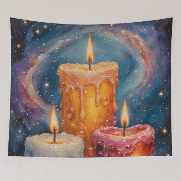 Item preview, Glowing candles in the cosmos of dreams designed and sold by Mianku | Für das Leben.