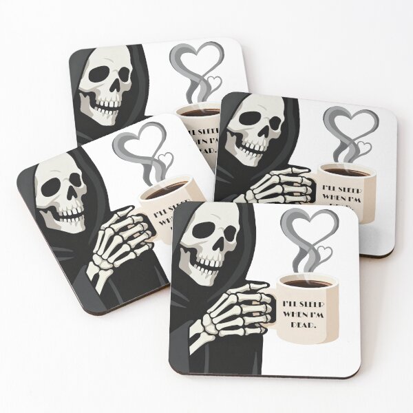 Item preview, Grim Reaper Coffee Mug | "I'll Sleep When I'm Dead" Skeleton Death Goth Humor Art. designed and sold by BrewedInDarkness.