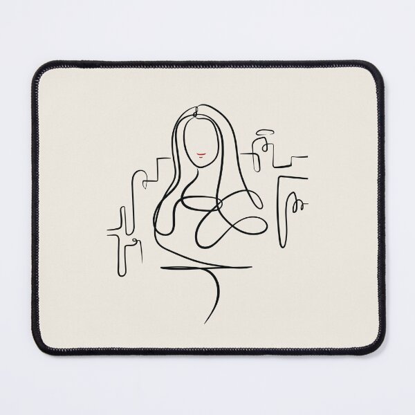 Item preview, Minimalist Mona Lisa One-Line Art | Modern Abstract Portrait Illustration designed and sold by Cosmodoody.