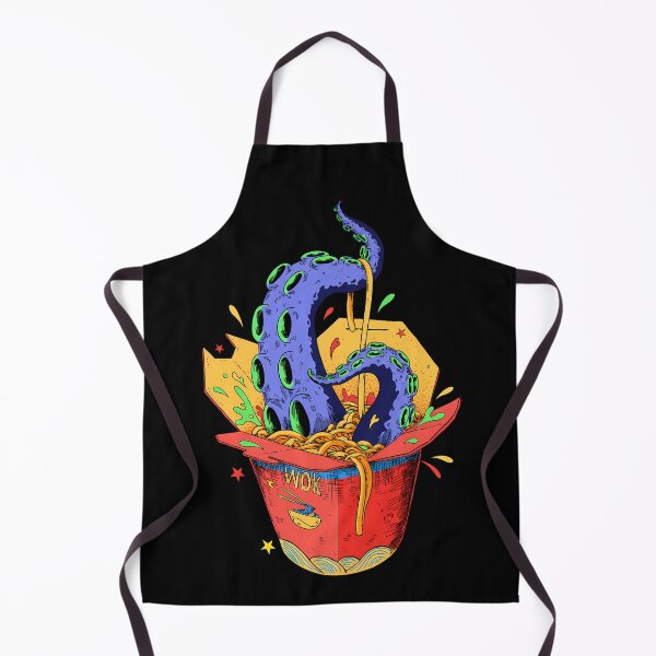 Item preview, Cthulhu's Noodles Fights Back designed and sold by Funny Vintage Stickers And T-Shirts.