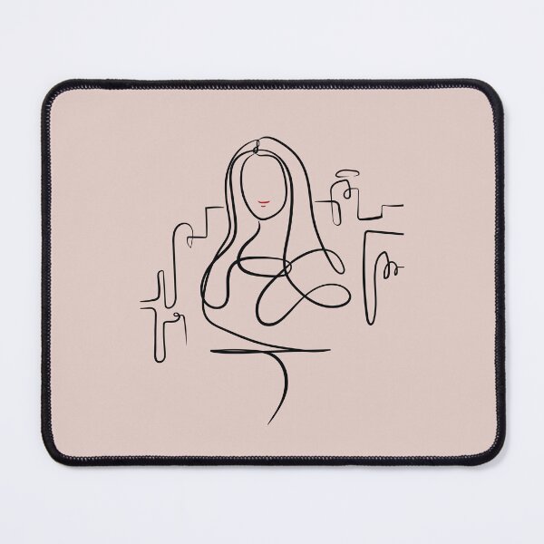 Item preview, Minimalist Mona Lisa One-Line Art | Modern Abstract Portrait Illustration designed and sold by Cosmodoody.