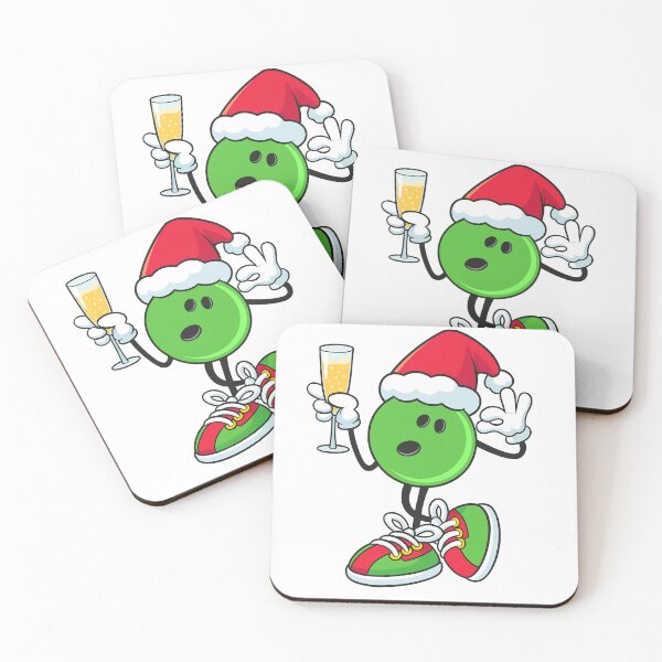 Item preview, Funny christmas bowling ball green and wine party designed and sold by BeebooDesign.