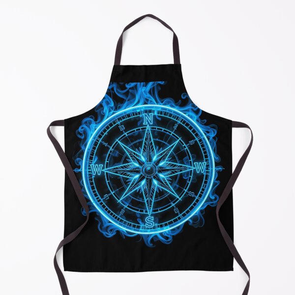 Item preview, Mystic Neon Compass Rose – Glowing Blue Symbol of Direction and Power designed and sold by PixelVibe782.