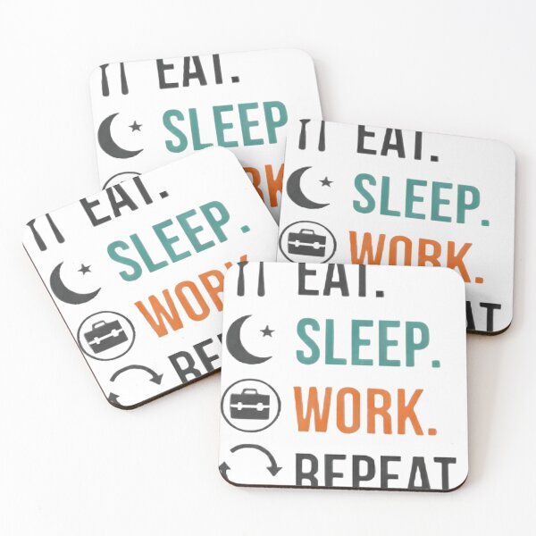 Item preview, Eat Sleep Work Repeat | Funny Work Life | Daily Routine  designed and sold by Be-You-Vibes.