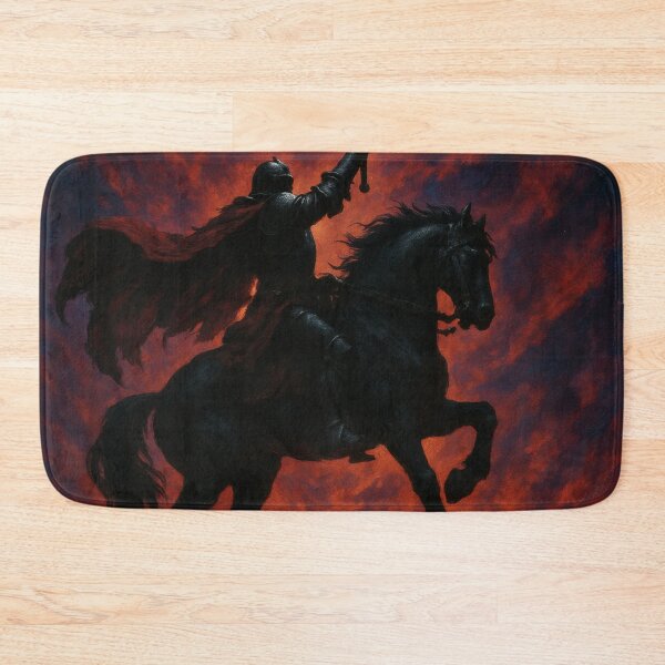 Item preview, Dark Gothic Knight Under Blood Eclipse | Medieval Dark Fantasy Wall Art designed and sold by Visualynx.