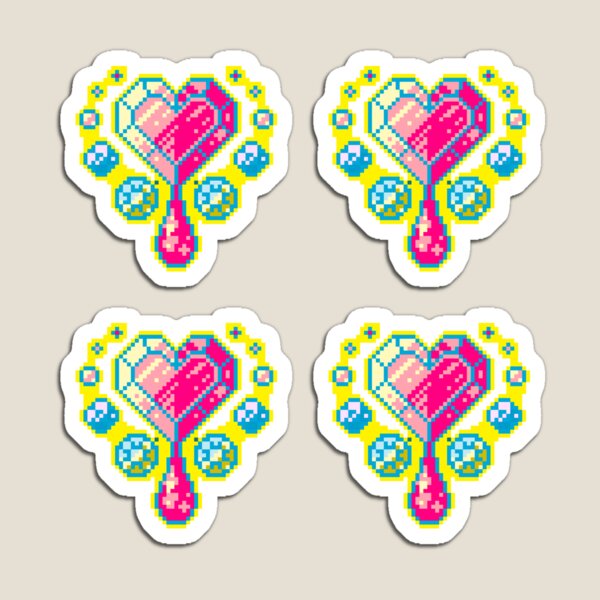 Item preview, Sticker Set - Heart Gem Pixel Art  designed and sold by bugbeast.