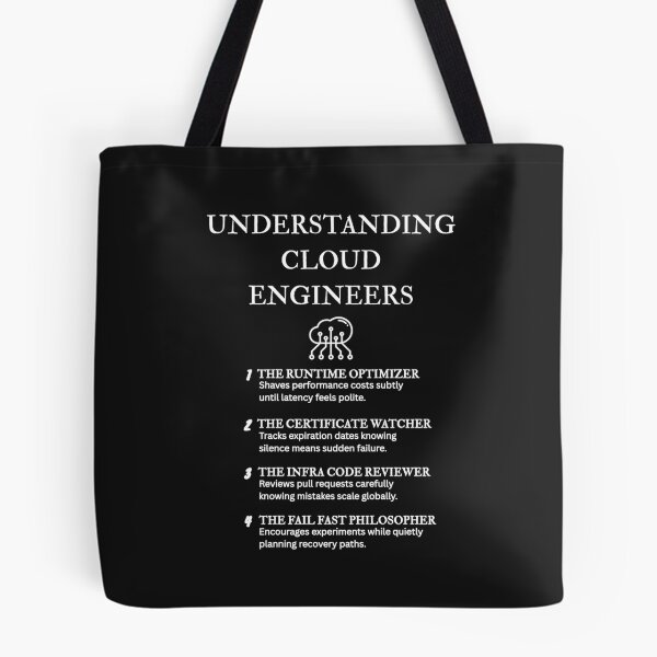 Item preview, Cloud Infrastructure Humor – Engineer Edition – Black designed and sold by PsyFlow35.