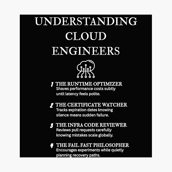 Item preview, Cloud Infrastructure Humor – Engineer Edition – Black designed and sold by PsyFlow35.