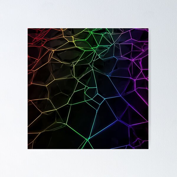 Item preview, Neon Polygon Grid – Futuristic Spectrum Geometry designed and sold by PixelVibe782.