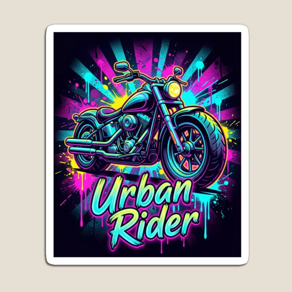 Aperçu de l'œuvre Urban Rider Motorcycle Enthusiast Retro Design créée et vendue par Raasma.